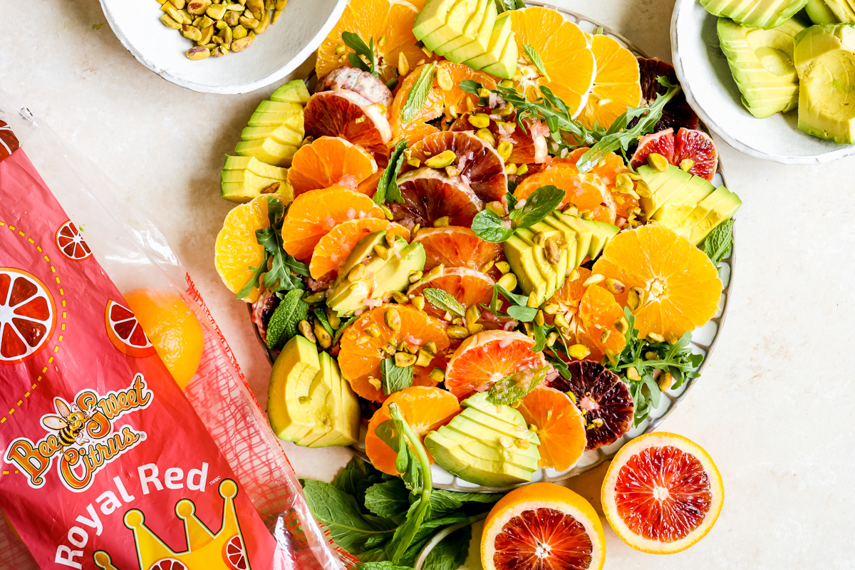 Citrus Avocado Salad featuring Bee Sweet Citrus Royal Red Oranges